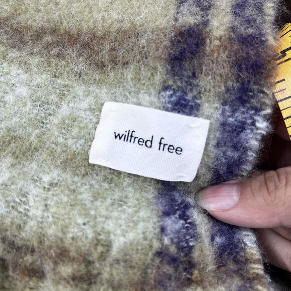 Aritzia  Wilfred Free Plaid Wool Blend Scarf  Fringe - Picture 9 of 9